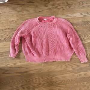 demylee Chelsea Cotton Sweater in bright warm pink. Medium.  All cotton. Euc-guc